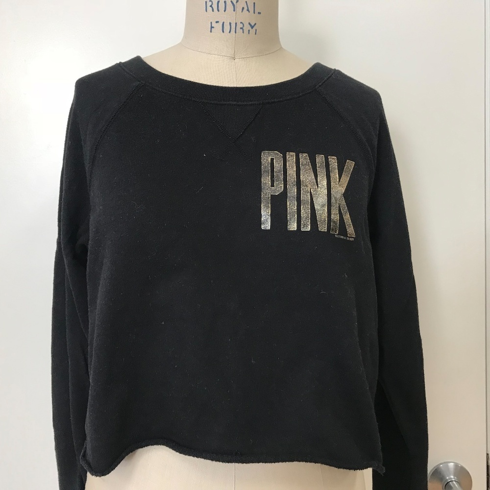 PINK Victoria Secret Cropped Crew Neck Sweater